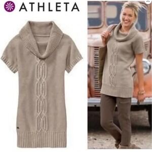 Athleta Cable Knit Cowl Neck Dazzle Sweater Dress NWT
